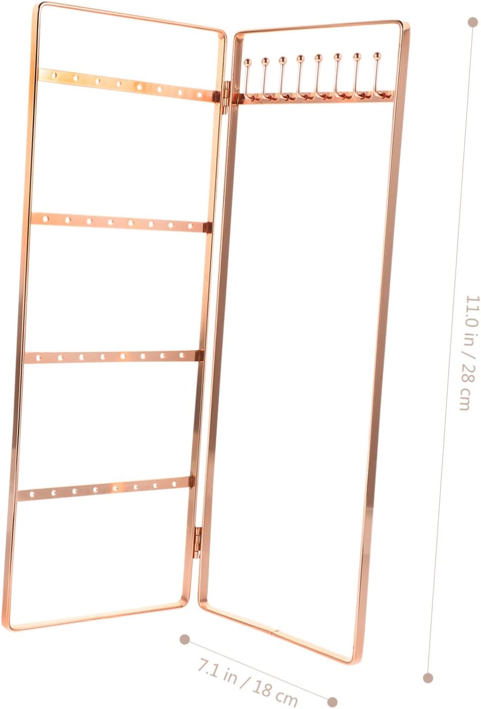4pcs Wrought Iron Jewelry Stand Delicate Jewelry Stand Ornament Display Stand Monitor Stands Necklaces Display Stand Earring Display Stand Necklace Display Rack Earrings Organizer (Rose Goldx3pcs 28