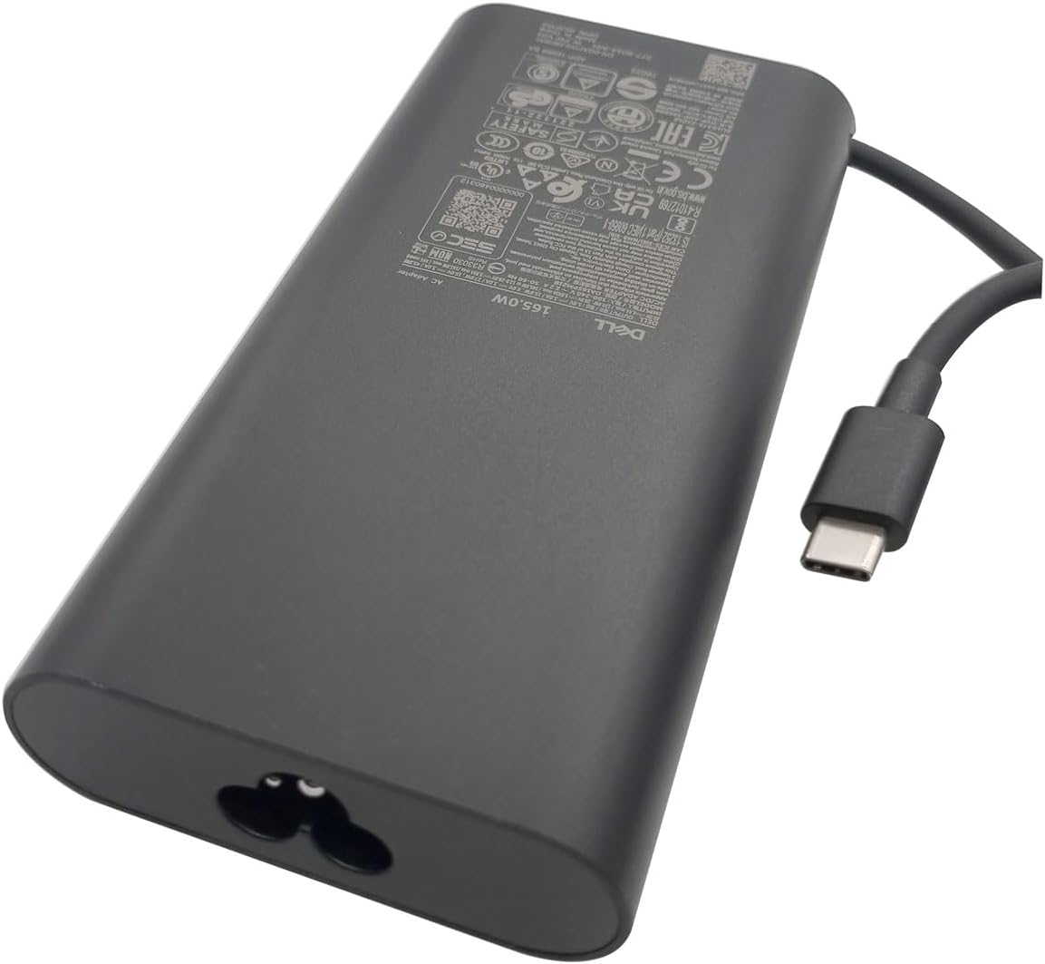 Dell Laptop Charger 165W Watt USB Type C AC Power Adapter - M9TG5,GXFW2,N86KM - HA165PM210,DA165PM210,LA165PM210