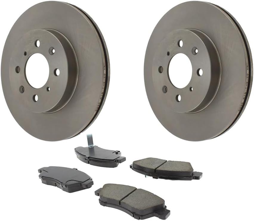 Front Brake Pads and Rotors Kit, (Set of 3)Automotive Replacement Brake Kits Dwvksz, for Honda Civic del Sol 1.6L 1994 1995 1996 1997, for Honda Civic 1.6L 1993 1994 1995, for Honda Fit 1.5L 2007 2008