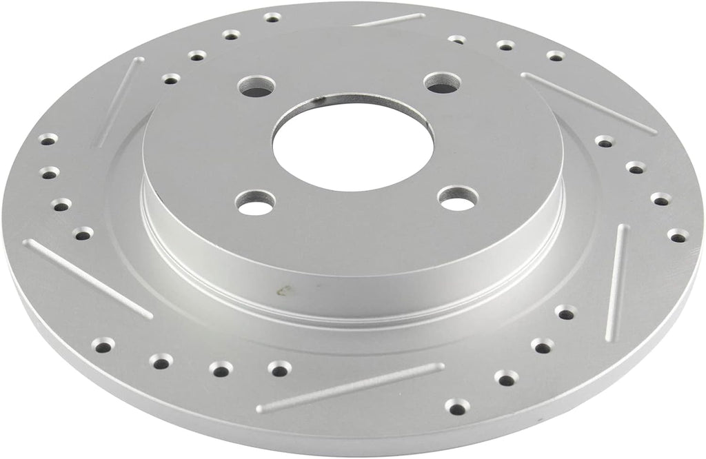 TRQ Performance Front and Rear Brake Rotor Set G Coated Drilled and Slotted Compatible with 2002-2004 Ford Focus