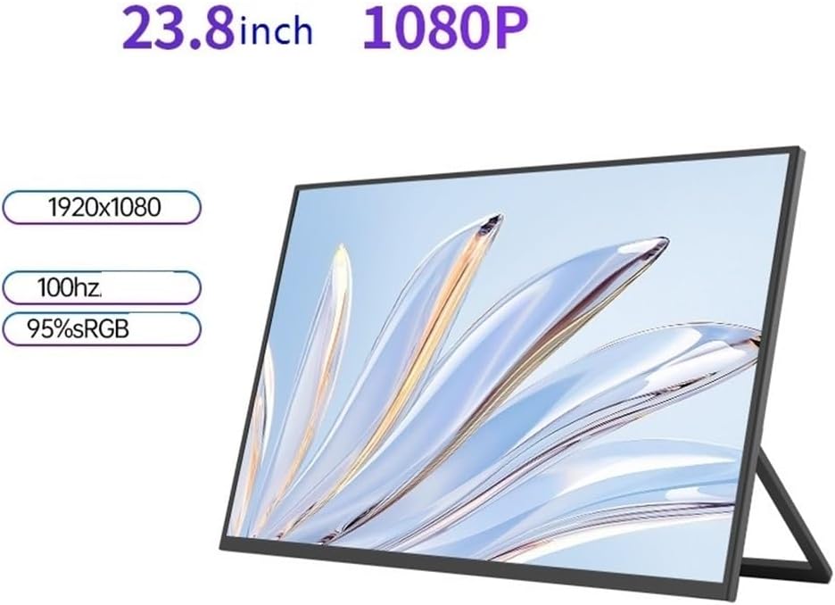 Portable Monitor for Laptop 23.8 Inch Large Screen HD 1920 * 1080P Extended Sub-Screen Portable Monitor Portable Gaming Monitor