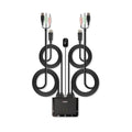 Lindy 2 Port DisplayPort 1.2, USB 2.0 & Audio Cable KVM Switch