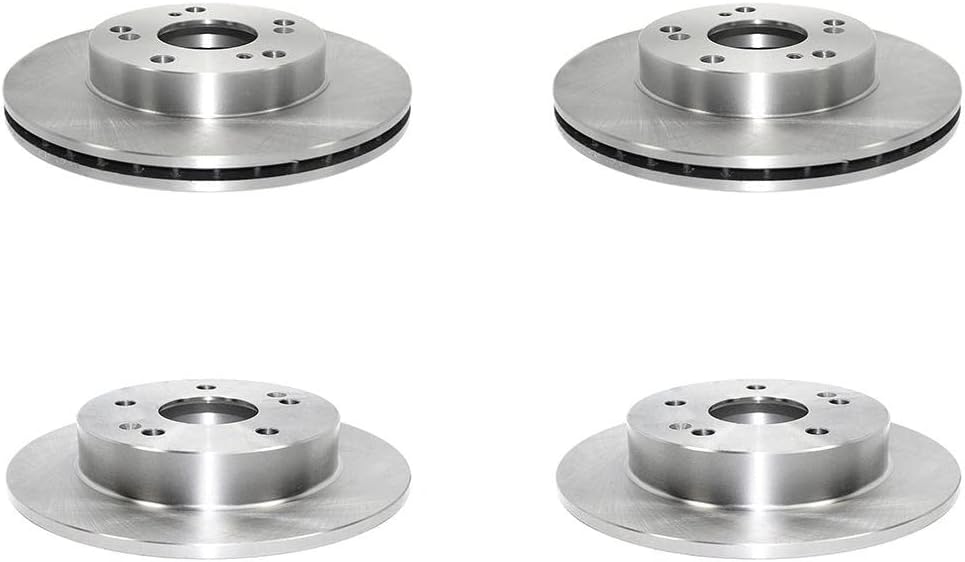 Brake Rotors Brakes and Rotors Kit Front and Rear Automotive Replacement Brake Rotor Parjanyay Set of 4 for Honda Civic 2006-2011