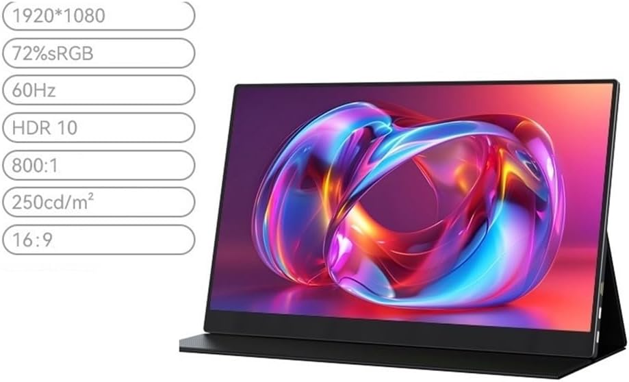 Portable Monitor for Laptop Touch Portable Monitor 15.6 Inch Full HD 1080p HDR10 Extended Screen Portable Gaming Monitor