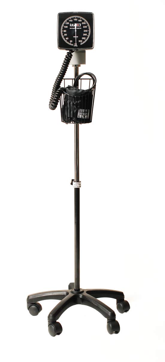Graham-Field Mobile Blood Pressure Monitor with Rolling Stand, Adult Large BP Cuff, Height-Adjustable