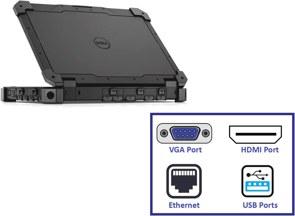 Dell Latitude Extreme Rugged 7214 FHD 1920 x 1080 Laptop PC Touchscreen 2 in 1 Intel Core i5-6300U 2.4Ghz Processor, 8GB DDR4 Ram, 512GB SSD, WiFi & Bluetooth, Windows 10, Black (Renewed)