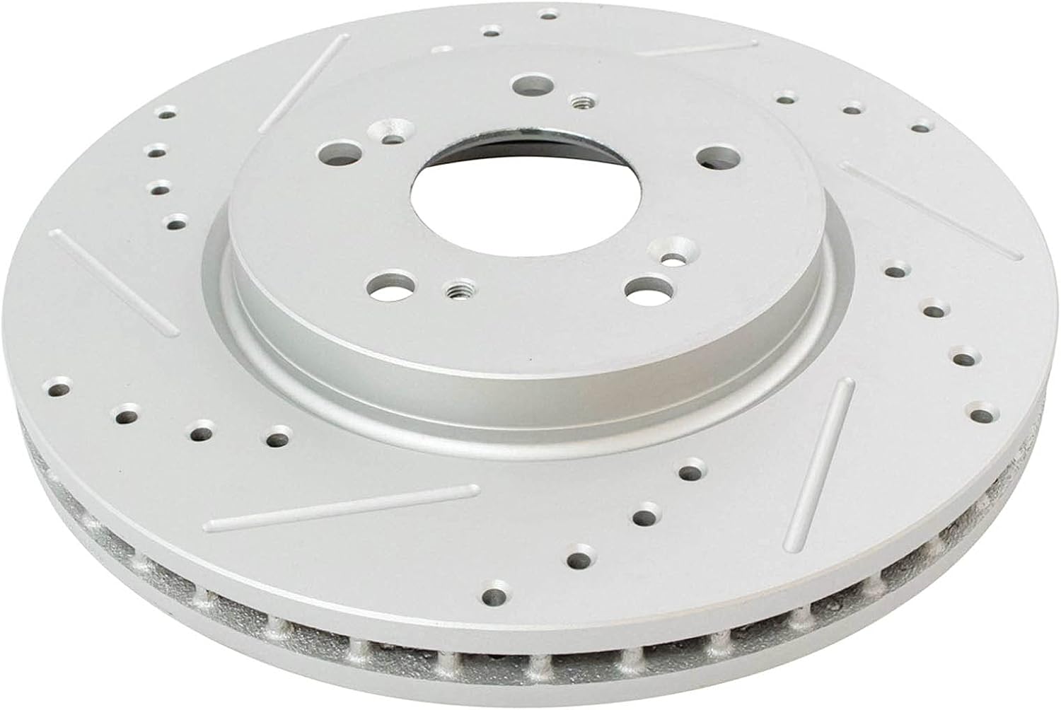 TRQ Performance Front and Rear Brake Rotor Set G Coated Drilled and Slotted Vented Solid Compatible with 2007-2012 Acura RDX 2007-2016 Honda CR-V