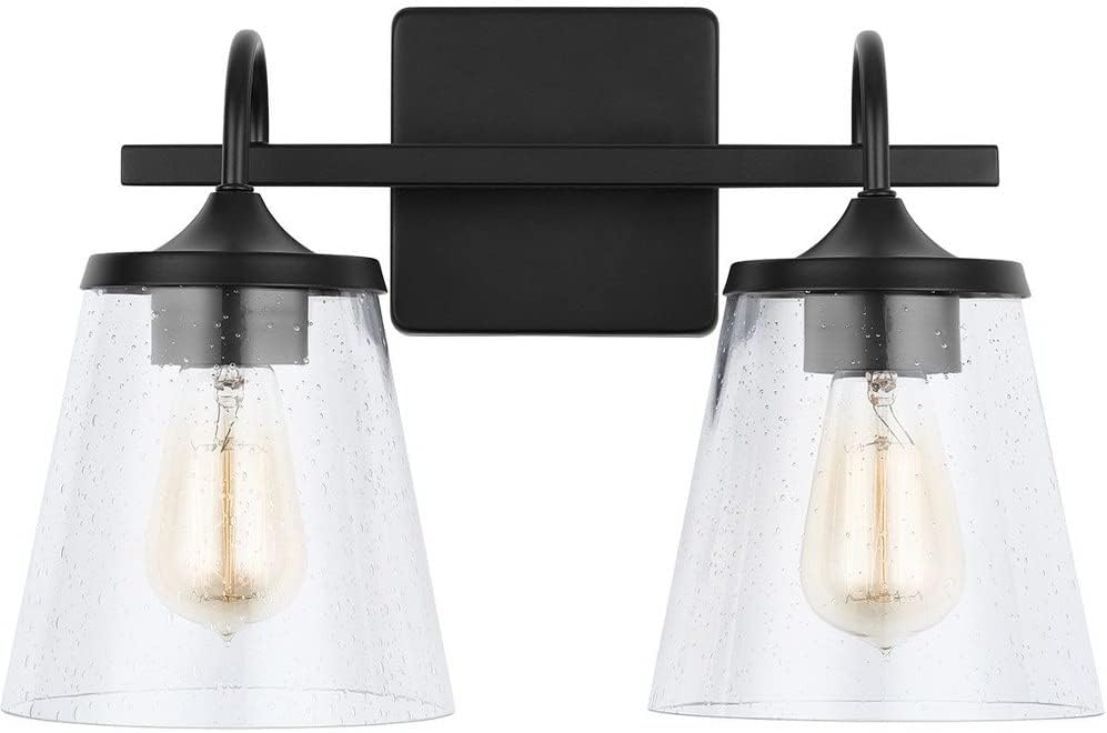 Capital Lighting 139122CH-496 Jayne Mid-Century seeded Cone Glass Bath Vanity Wall Mount, 2-Light 200 Total Watts, 11' H x 15' W, Chrome