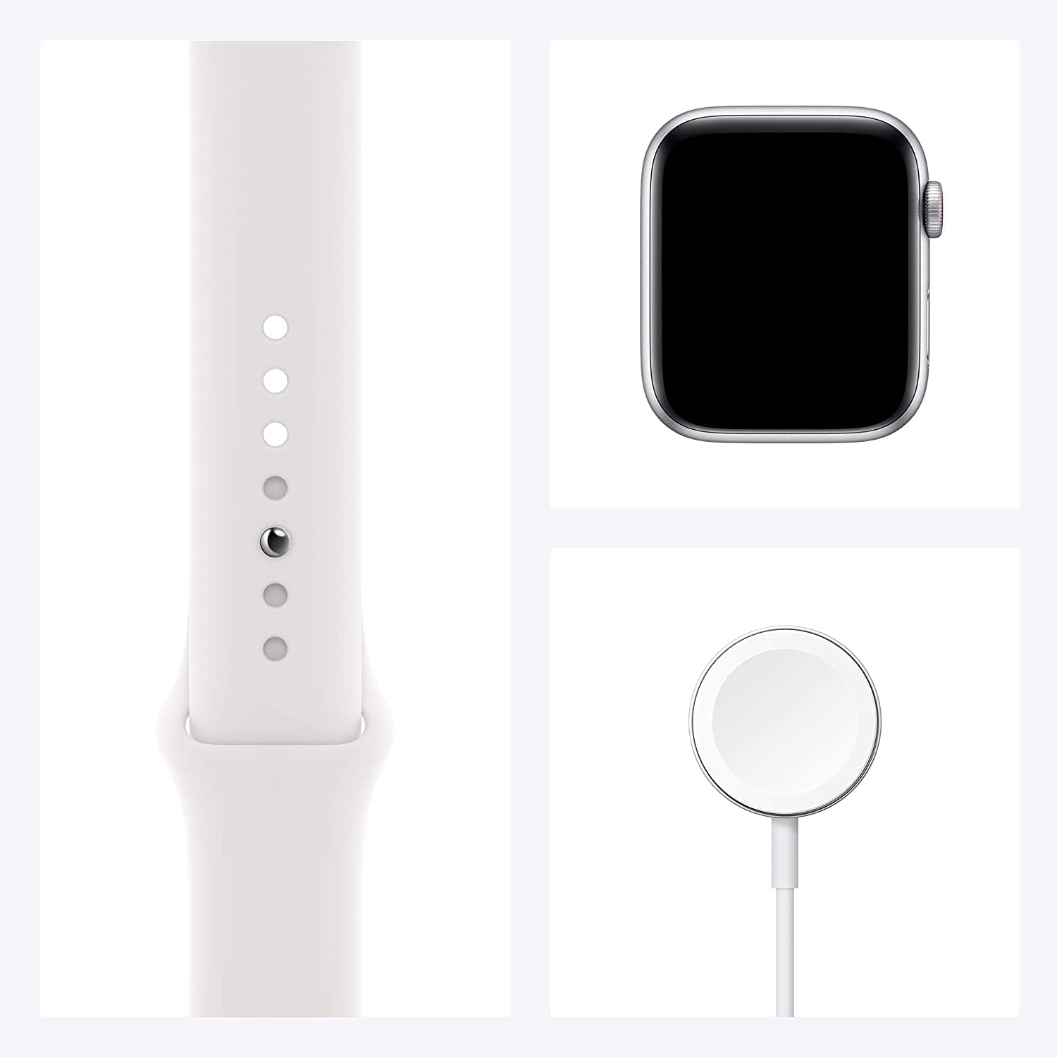 Apple Watch SE (GPS + Cellular, 40mm) - Silver Aluminum Case with White Sport Band (Renewed)