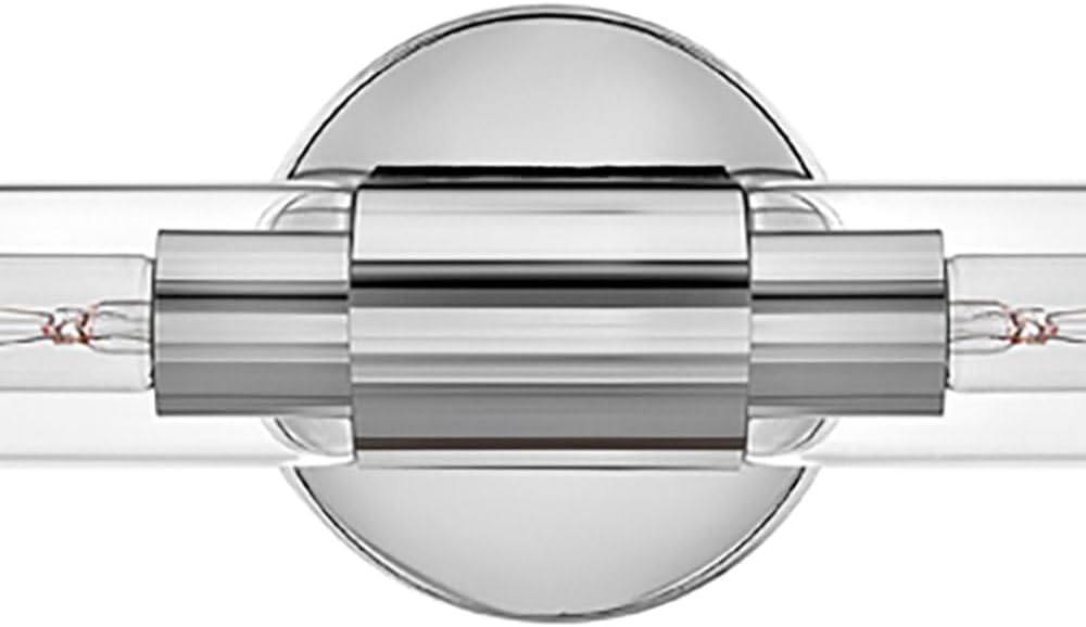 Lark Shea Two-Light Bath Vanity Fixture, Cylindrical Clear Glass Shades, Mount Vertically or Horizontally, Chrome
