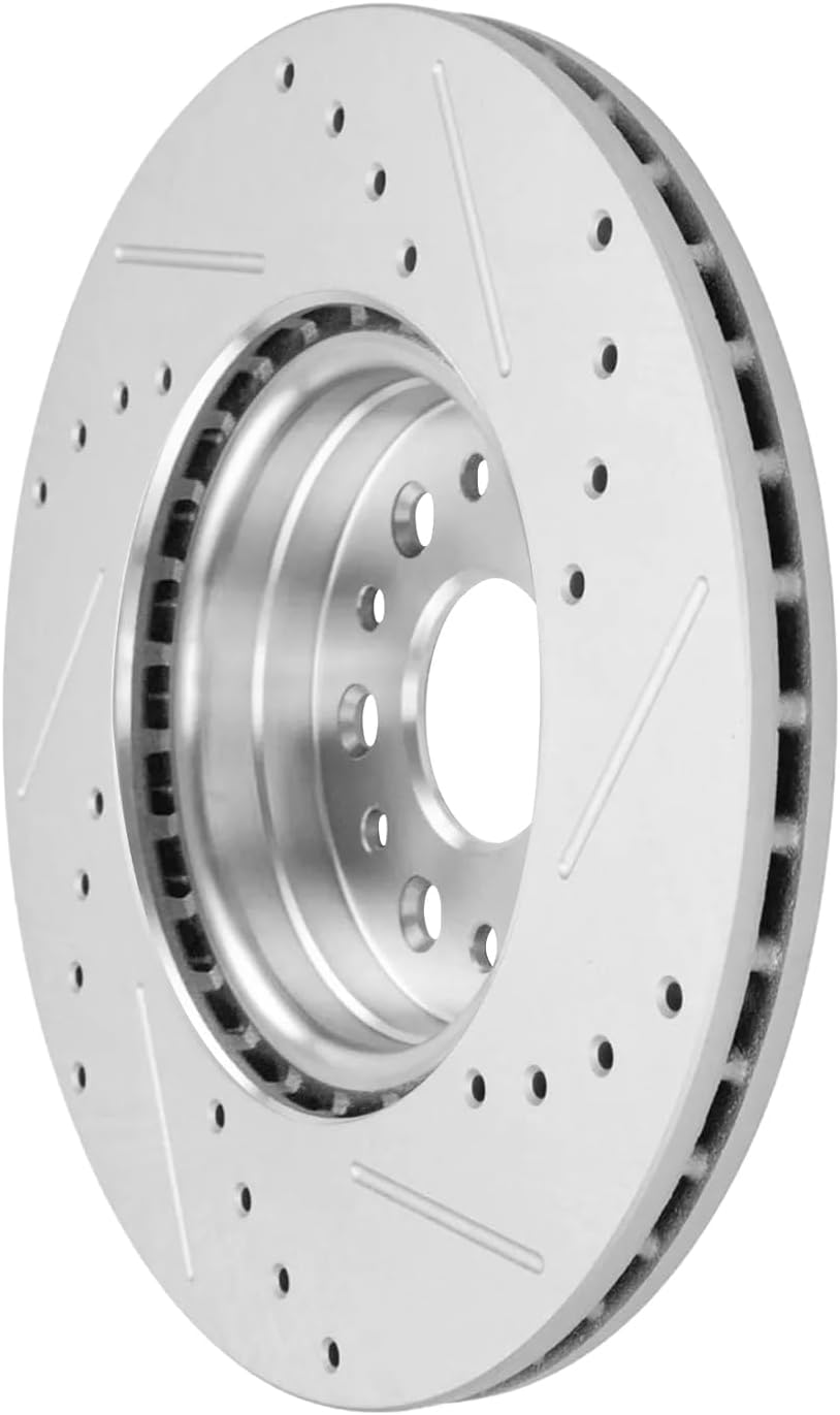 Detroit Axle - Front Brake Rotors for 2019 2020 2021 2022 2023 2024 2025 Ram 1500 Drilled and Slotted Disc Brake Rotors Replacement : 14.88' inch Brakes Rotors