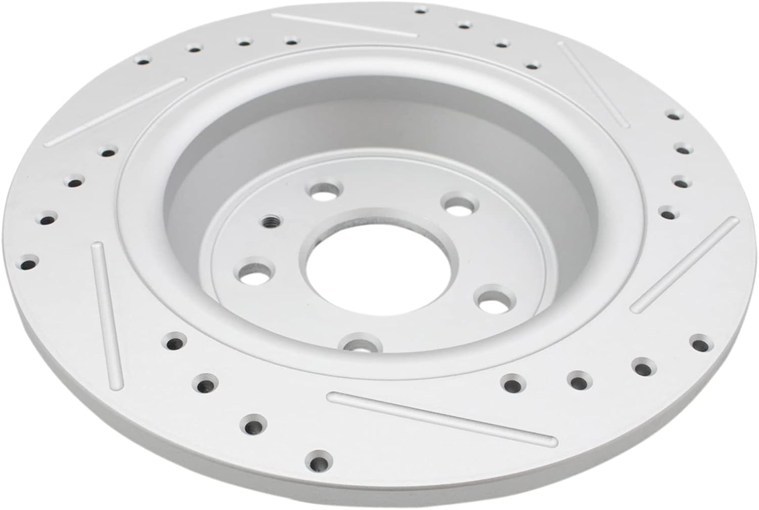 TRQ Performance Front and Rear Brake Rotor Set Coated Drilled Slotted Compatible with 13-20 Ford Fusion 13-16 Lincoln MKZ Hybrid with 302mm Rear Rotors