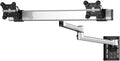 Dual Monitor Slatwall Mount with Cross Bar and Dual Swivel Arm for Compatible Apple Displays