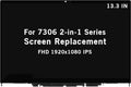 13.3' New Screen Replacement for Dell Inspiron 13 7306 2-in-1 P124G002 P125G002 FullHD 1080P Touch Screen Digitizer Assembly Bezel with Touch Control Board(1920x1080-30Pin Connector)