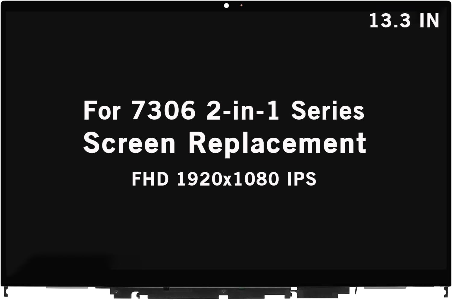 13.3' New Screen Replacement for Dell Inspiron 13 7306 2-in-1 P124G002 P125G002 FullHD 1080P Touch Screen Digitizer Assembly Bezel with Touch Control Board(1920x1080-30Pin Connector)