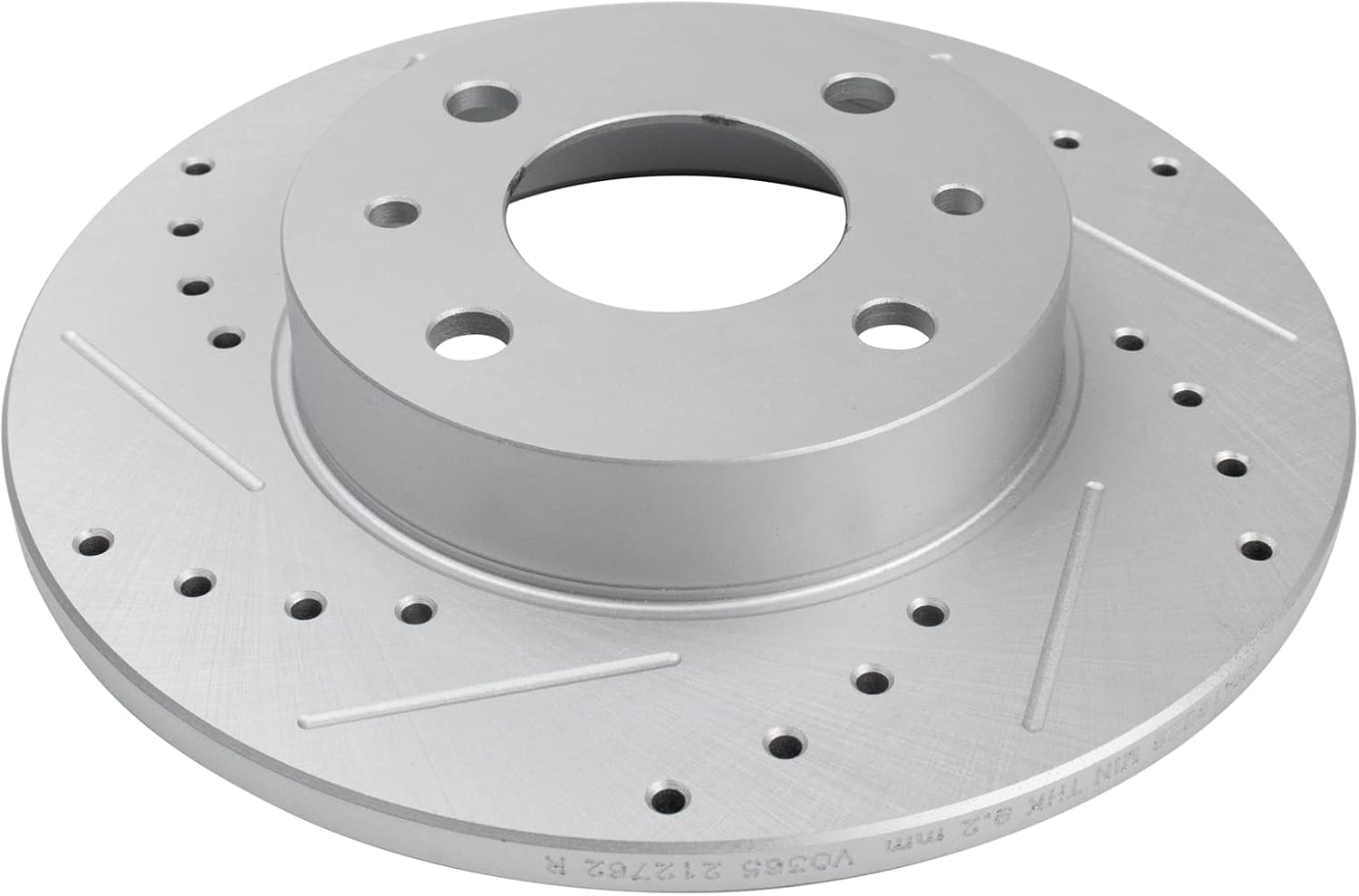TRQ Performance Front and Rear Brake Rotor Set G Coated Drilled and Slotted Compatible with 2012-2017 Fiat 500