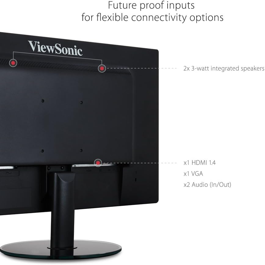 ViewSonic VA2746MH-LED 27 Inch Full HD 1080p LED Monitor with HDMI and VGA Inputs for Home and Office Black