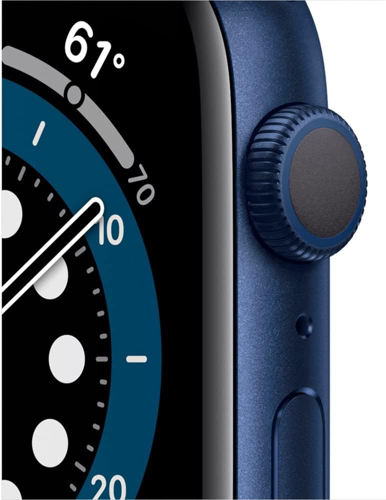 Apple Watch Series 6 (GPS + Cellular, 44mm) - Blue Aluminum Case with Deep Navy Sport Band (Renewed)