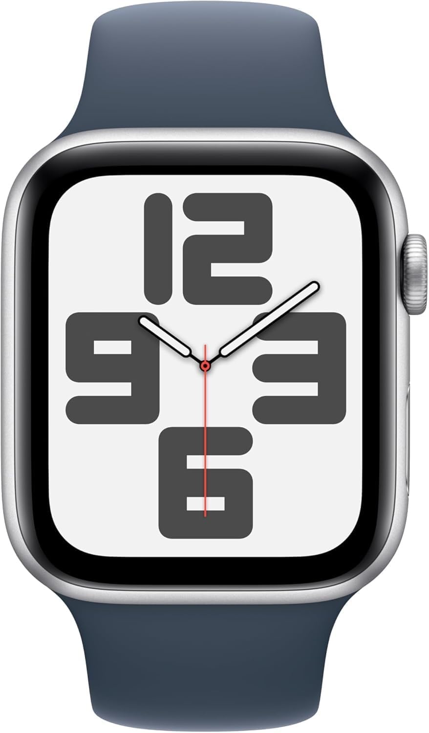 Apple Watch SE (2nd Gen) [GPS 40mm] Smartwatch with Silver Aluminum Case with Denim Sport Band, S/M (Renewed)