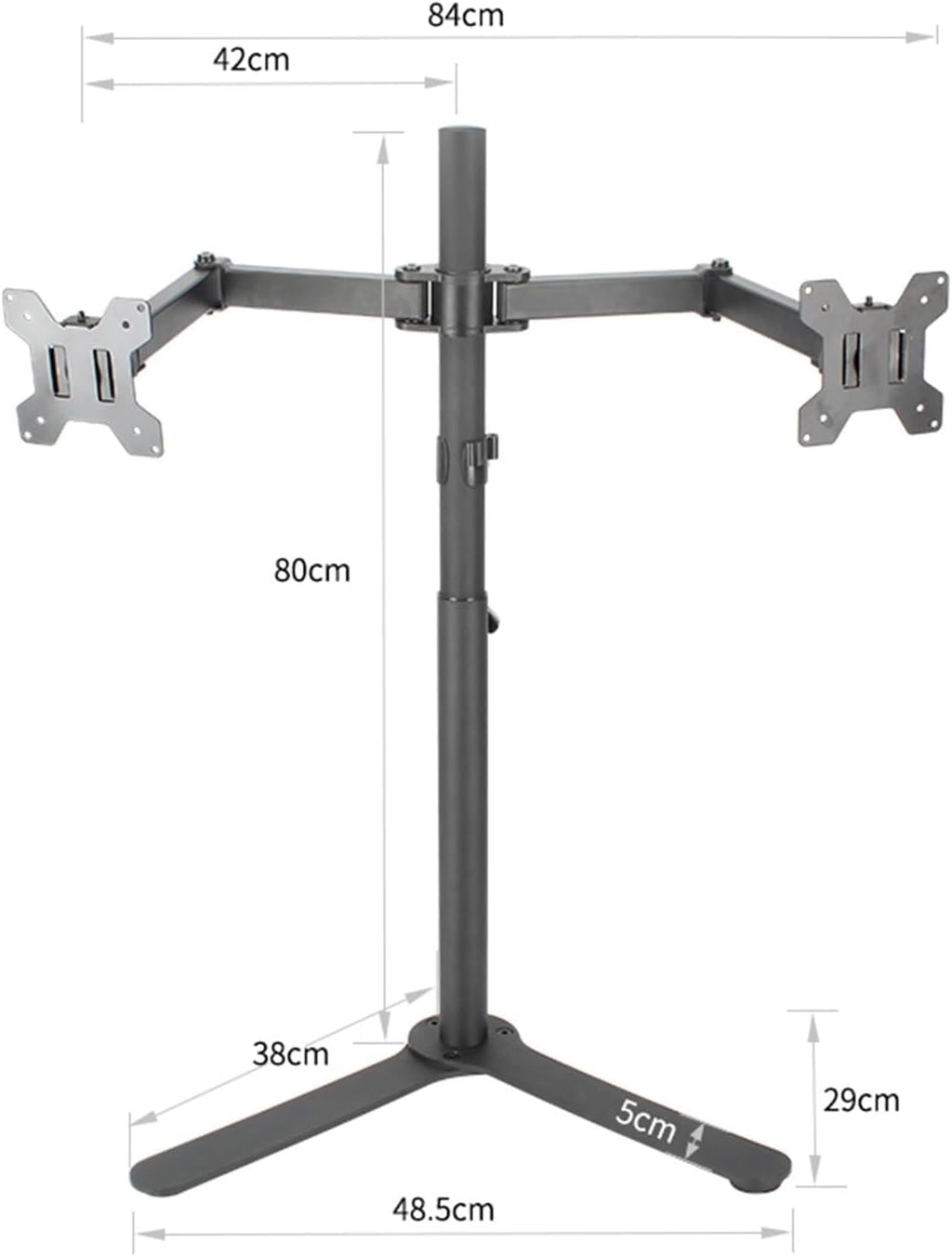 Conference Room Podium Universal TV Floor Stand - Dual Monitor Stand Mount, Vesa Mount Is Suitable For Up To 8 Kg/17.6 Lbs Per Arm, For 12-27 Inch Screens, Fully Adjustable Dual Monitor Arm ( Size : 8