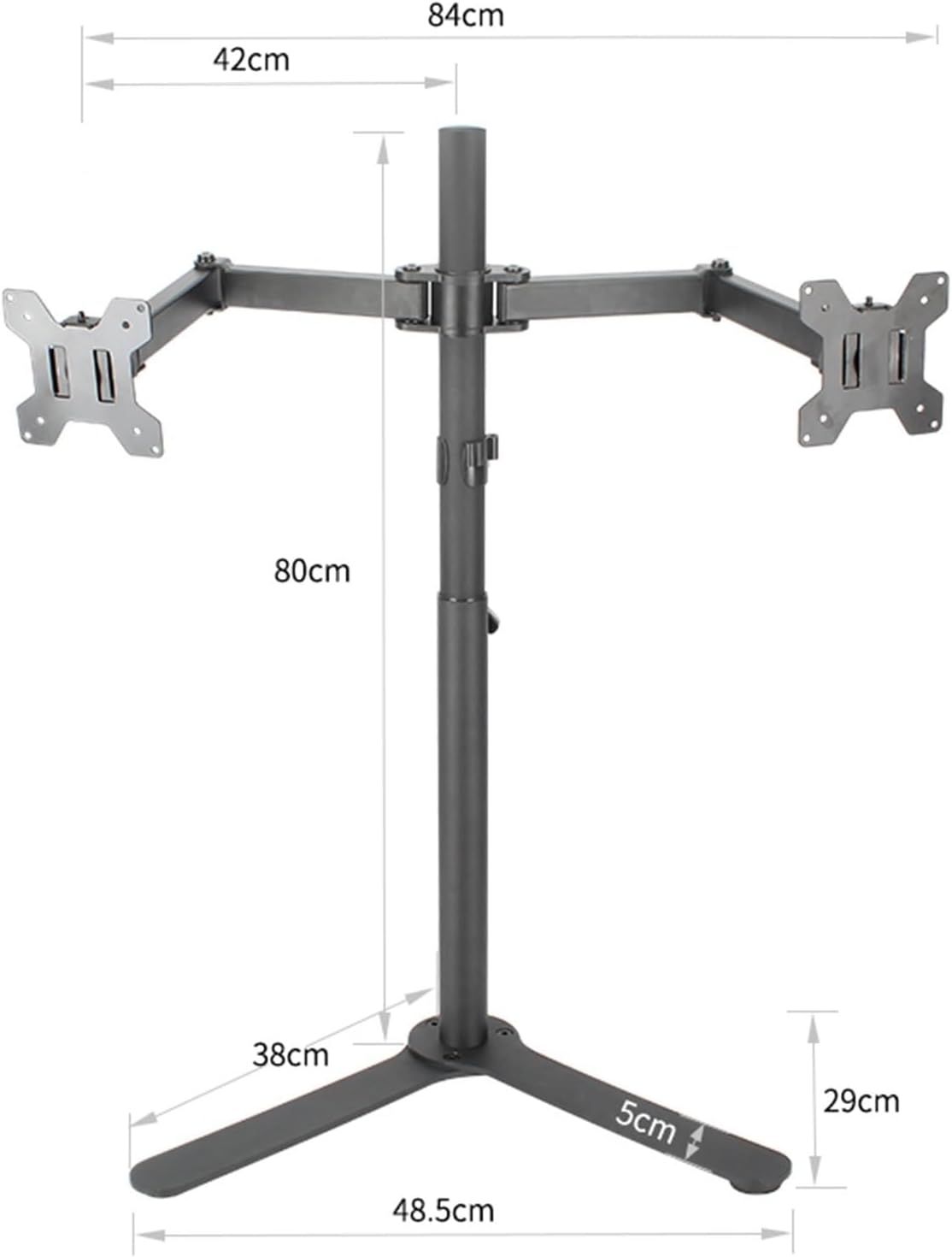 Conference Room Podium Universal TV Floor Stand - Dual Monitor Stand Mount, Vesa Mount Is Suitable For Up To 8 Kg/17.6 Lbs Per Arm, For 12-27 Inch Screens, Fully Adjustable Dual Monitor Arm ( Size : 8