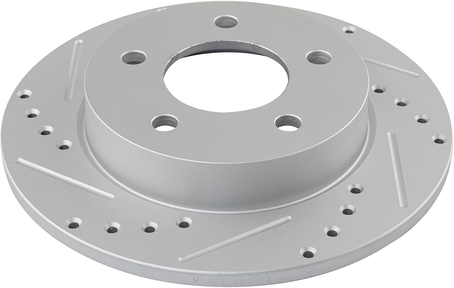 TRQ Front and Rear Performance Brake Rotors Set Premium G-Coated Cross Drilled & Slotted Compatible with 2004-2013 Mazda 3