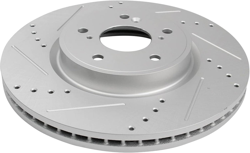 TRQ Performance Front and Rear Brake Rotor Set G Coated Drilled and Slotted Compatible with 2017-2024 Honda CR-V