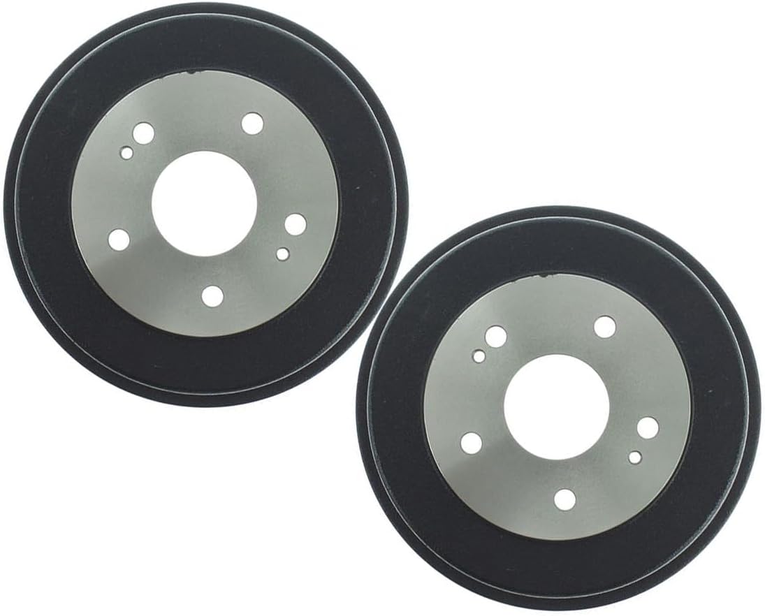 Rear Brake Drum 2 Piece Pair Set Replacement Brake Kit fits Honda Civic 1.8L 2006 2007 2008 2009 2010 2011 2012 2013 2014 2015, fits Honda Accord 2.4L 2003 2004 2005 2006 2007