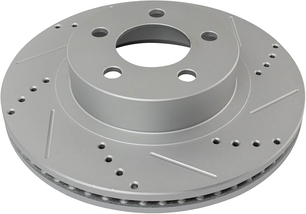 TRQ Performance Front and Rear Brake Rotor Set G Coated Drilled and Slotted Compatible with 2001-2002 Ford Explorer Sport