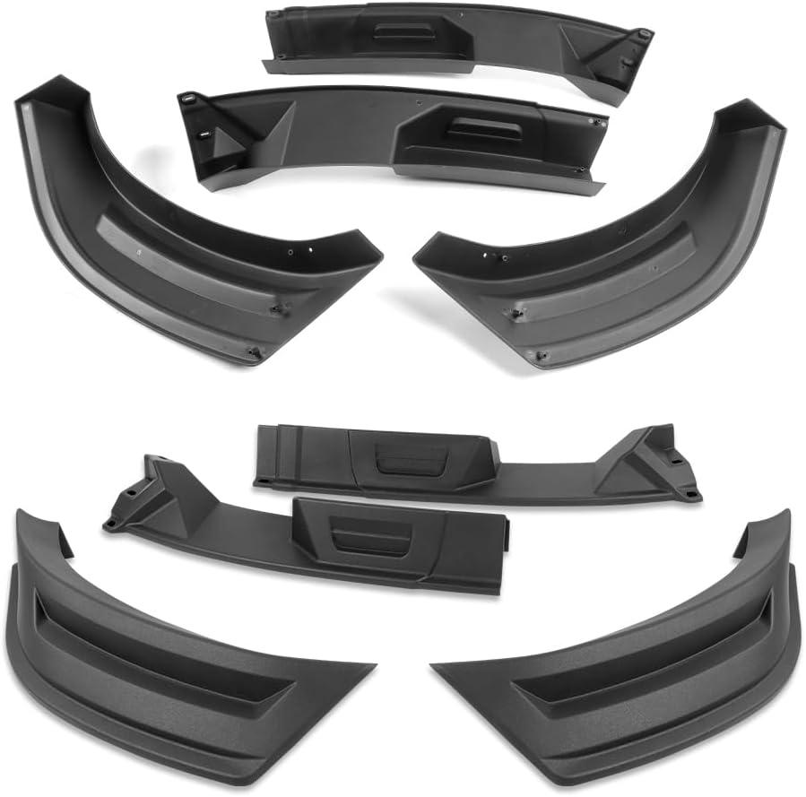 Stay-Tuned, 4PC STP-Style ABS Front Bumper Lip Spoiler Splitter, Compatible with 2017-2019 Nissan Titan, Replacement Exterior Accessory (Without LED)