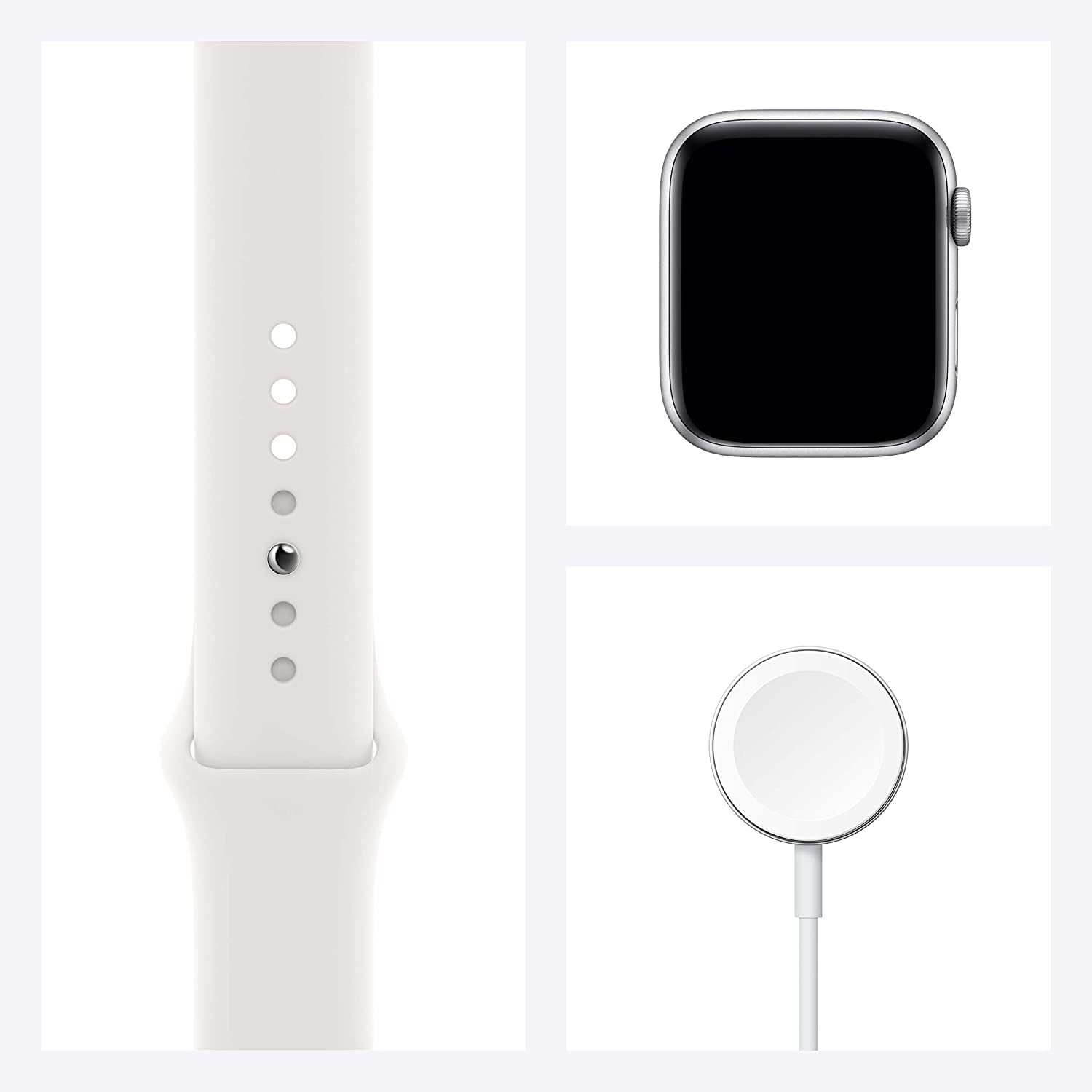 Apple Watch Series 6 (GPS + Cellular, 40mm) - Silver Aluminum Case with White Sport Band (Renewed Premium)