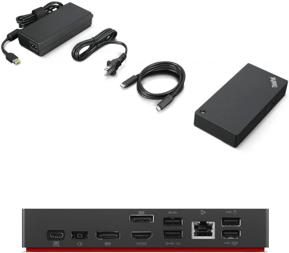 Lenovo ThinkVision P27h 2560 x 1440 LED QHD LCD Monitor, 2-Pack Bundle with HDMI, DisplayPort, Daisy Chain Ready, Dock, USB-C, Dual Monitor Stand, MK540 Wireless Keyboard and Mouse, and Wrist Pad