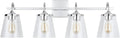 Capital Lighting 139142CH-496 Jayne Clear Seeded Glass Cone Bath Vanity Wall Mount, 4-Light 400 Total Watts, 11' H x 33' W, Chrome