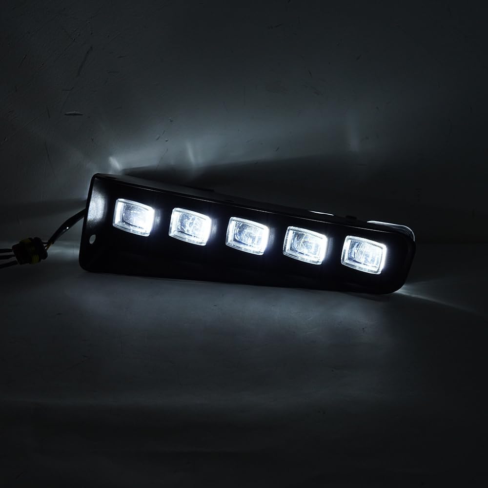 LED Fog Lights Compatible with Ford Bronco 2021-2026 Accessories | 2/4 Door, Modular Bumper, Sequential LED, Switchback DRL Turn Signal Lamps, White/Amber Light, 2PCS