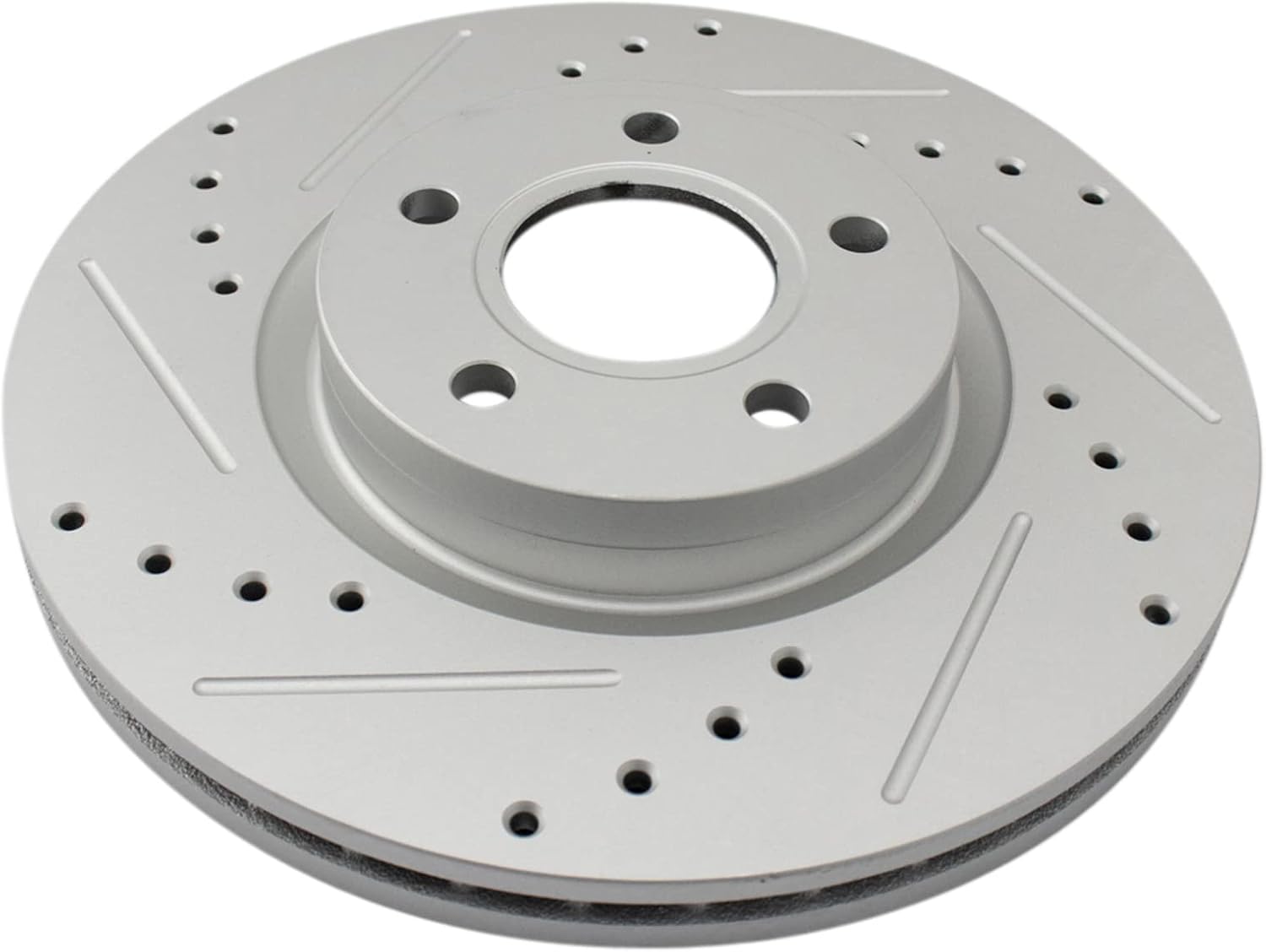 TRQ Performance Front and Rear Brake Rotor Set G Coated Drilled and Slotted Compatible with 2013-2017 Ford C-Max 2013-2016 Escape