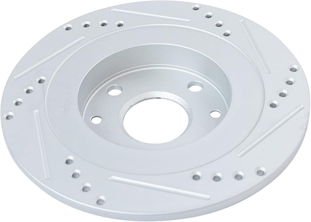 TRQ Performance Front and Rear Brake Rotor Set G Coated Drilled and Slotted Compatible with 1994-2005 Mazda Miata