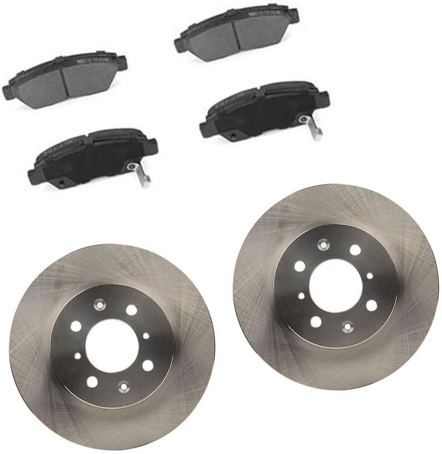 6Pcs Vented Brake Rotor and Ceramic Pads Front Replacement Brakes Kit fits Honda Civic del Sol 1.6L 1994 1995 1996 1997, fits Civic 1.6L 1993 1994 1995, fits Fit 1.5L 2007 2008