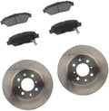 6Pcs Vented Brake Rotor and Ceramic Pads Front Replacement Brakes Kit fits Honda Civic del Sol 1.6L 1994 1995 1996 1997, fits Civic 1.6L 1993 1994 1995, fits Fit 1.5L 2007 2008