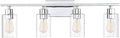 Savoy House 8-2149-4-11 Lambert Modern Clear Glass Bathroom Vanity Wall Light, 4-Light 240 Total Watts, 10' H x 31' W, Polished Chrome