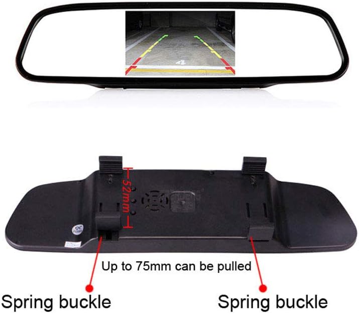 Car Third Roof Top Mount Brake Lamp Light Rear View Reverse Parking Camera,Replacement for Chevrolet Express GMC Chevy Savana Exporer Vans Cargo Van 2003-2018(with 4.3 inch Rear View Mirror)