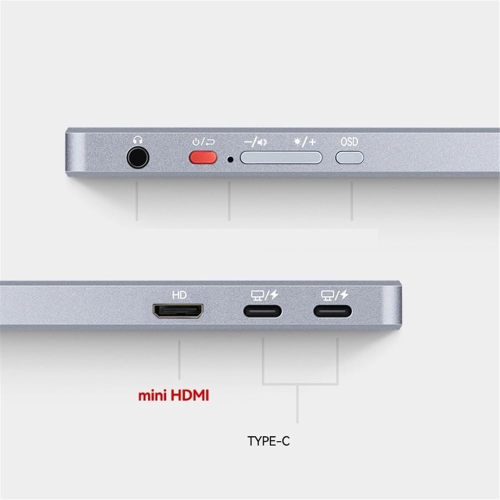 Portable Monitor for Laptop 13.4-inch 60Hz 500nits 4K Portable Display for Laptops Mobile Phones Game Consoles Extended Screen Portable Gaming Monitor
