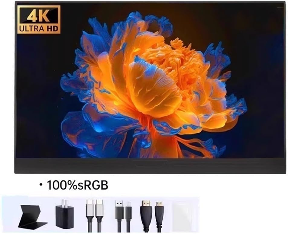 Portable Monitor for Laptop 15.6-inch 4K Resolution Multi-Function Extended Screen for Gaming and Audio-Visual Sub-Screen Portable Gaming Monitor