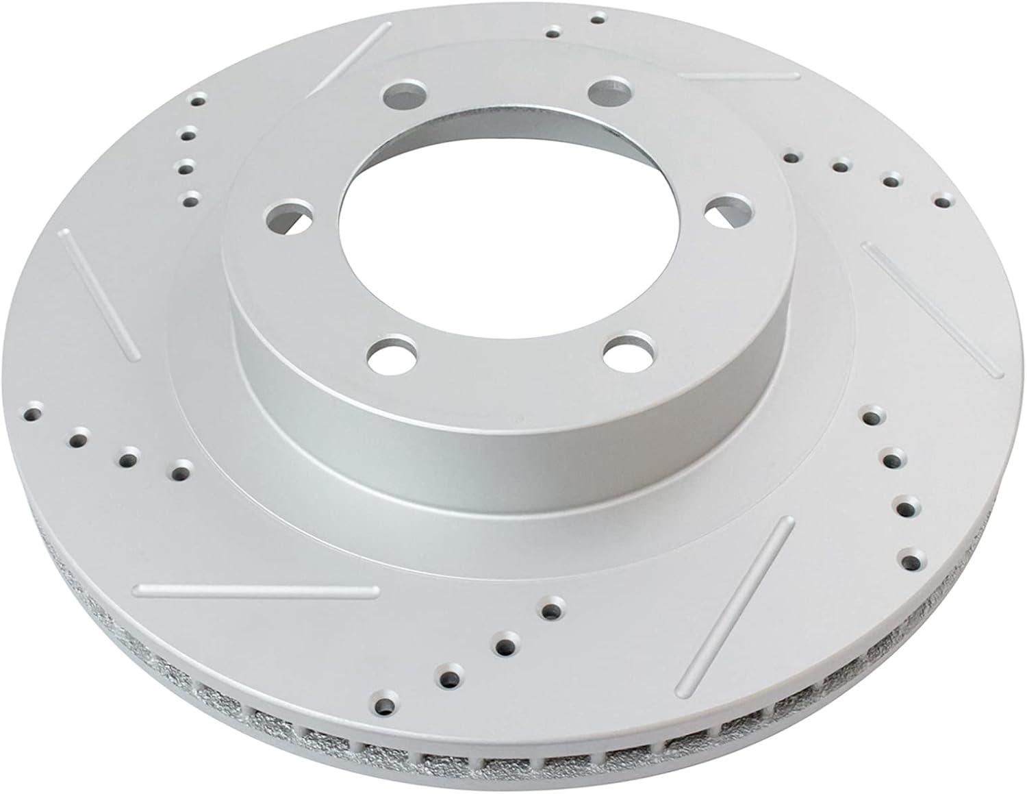 TRQ Front and Rear Brake Rotor Set G Coated Drilled and Slotted Compatible with 2003-2009 Lexus GX470 2003-2009 Toyota 4Runner