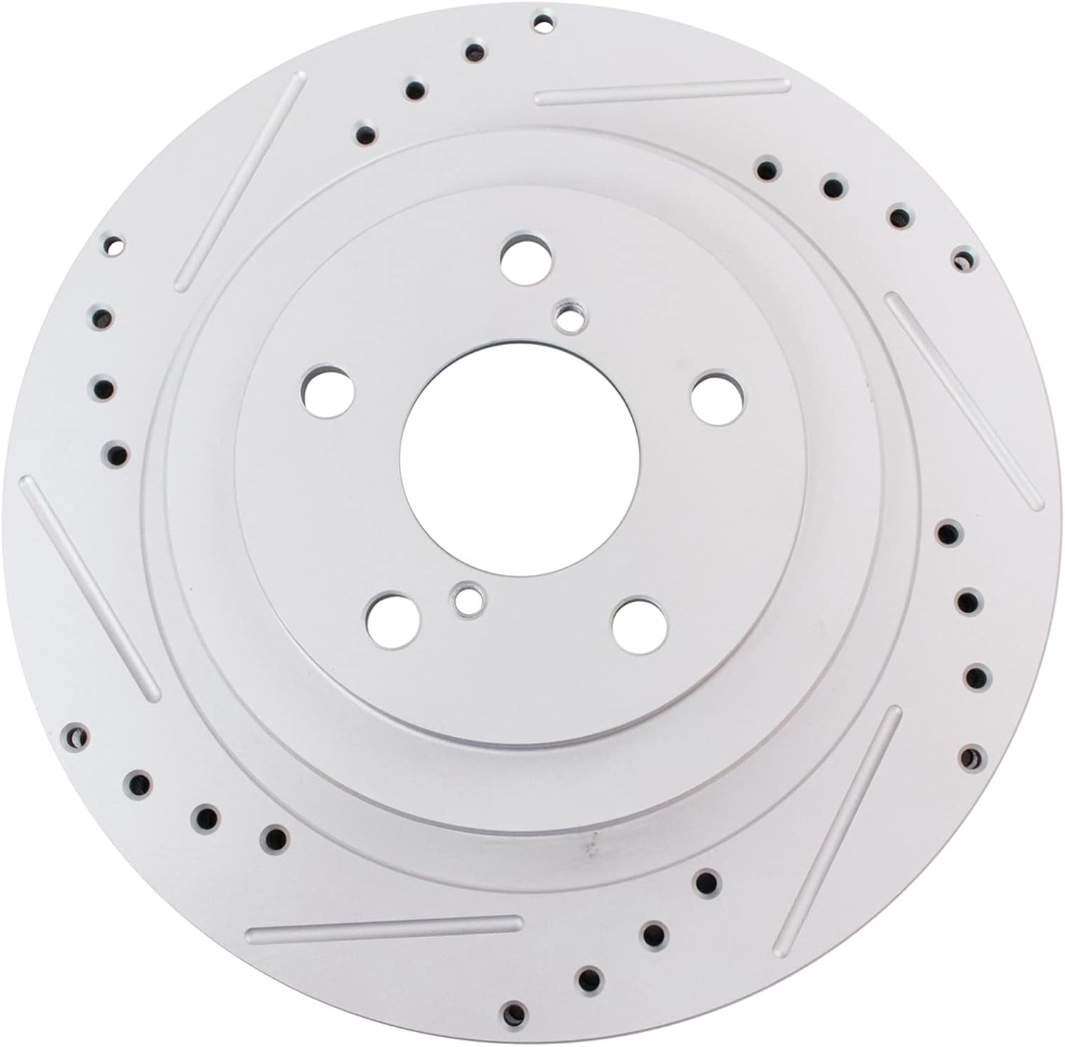 TRQ Performance Front and Rear Brake Rotor Set G Coated Drilled and Slotted Compatible with 2006-2007 Subaru Impreza