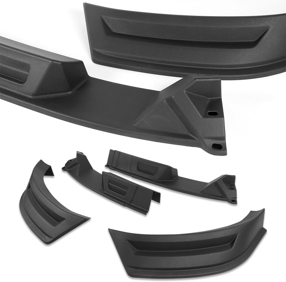 Stay-Tuned, 4PC STP-Style ABS Front Bumper Lip Spoiler Splitter, Compatible with 2017-2019 Nissan Titan, Replacement Exterior Accessory (Without LED)