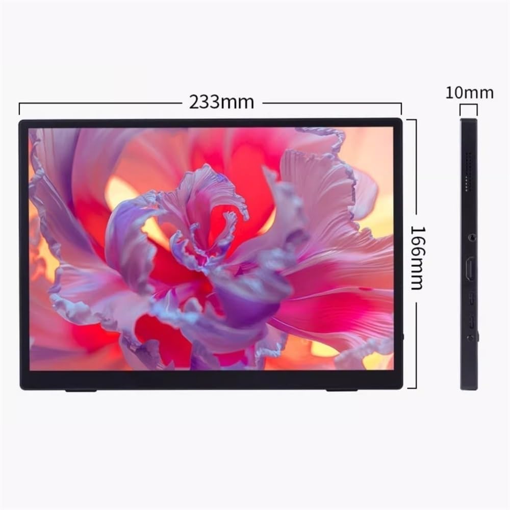 Portable Monitor for Laptop 10'60Hz IPS Portable Monitor Full HD Flicker Free, Blue Light Filter, Kickstand, USB-C Power Delivery Portable Gaming Monitor