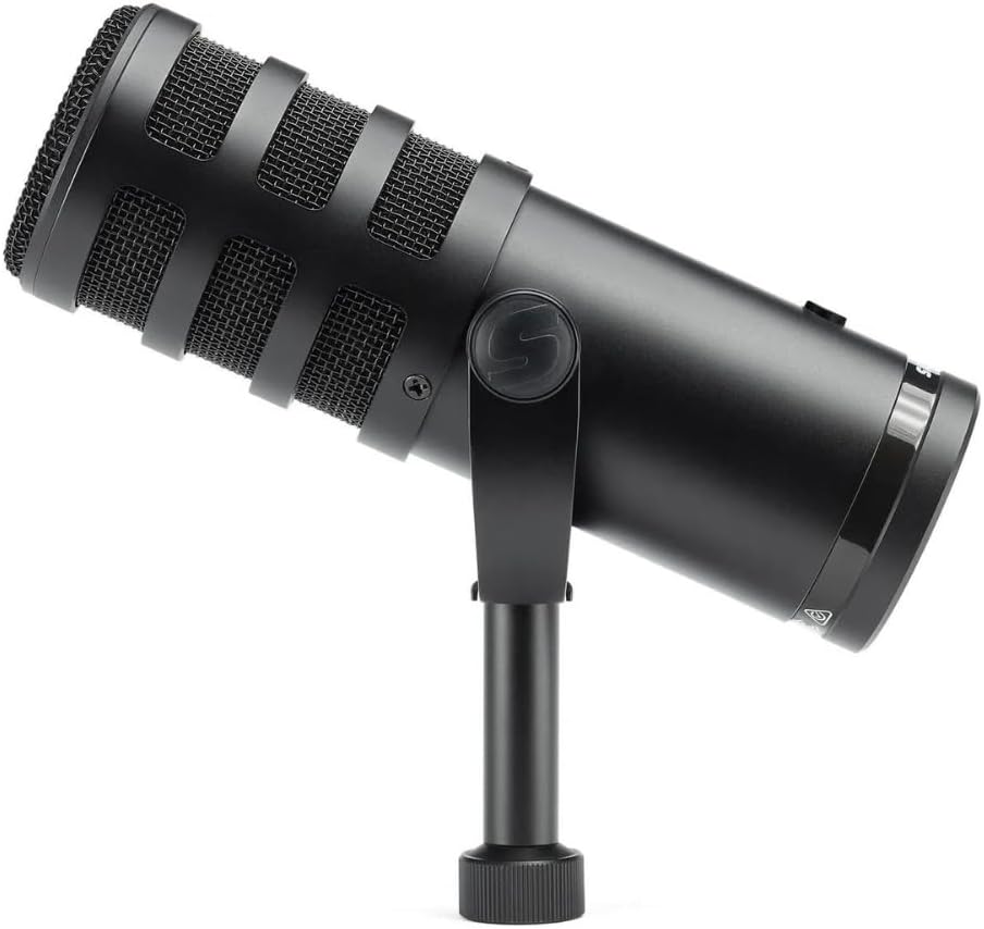 Samson Q9U XLR/USB Broadcast Dynamic Microphone Bundle w/Samson SR350 Over-Ear Stereo Headphones, Pop Filter Polishing Cloth