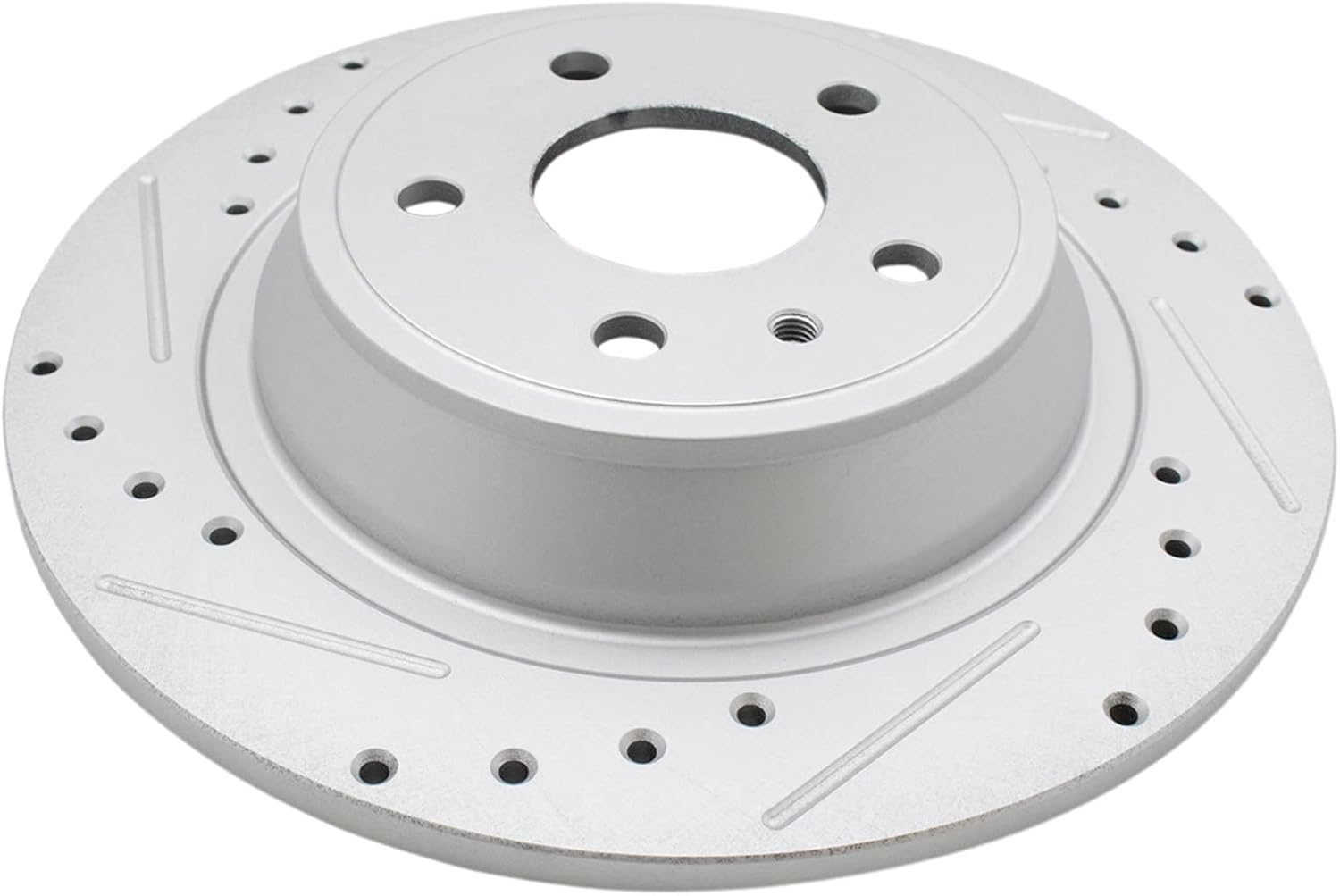 TRQ Performance Front and Rear Brake Rotor Set Coated Drilled Slotted Compatible with 13-20 Ford Fusion 13-16 Lincoln MKZ Hybrid with 302mm Rear Rotors