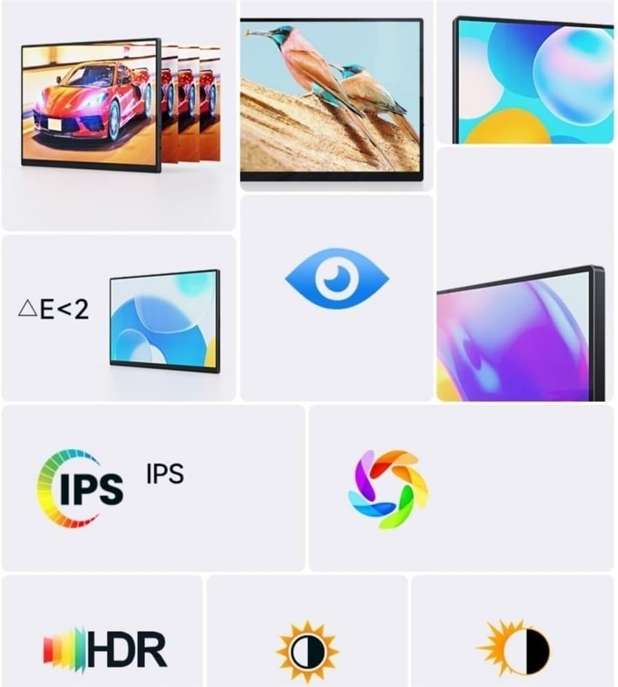 Portable Monitor for Laptop 1080P IPS Portable Monitor External Laptop Secondary Screen 60hz Extended Portable Gaming Monitor