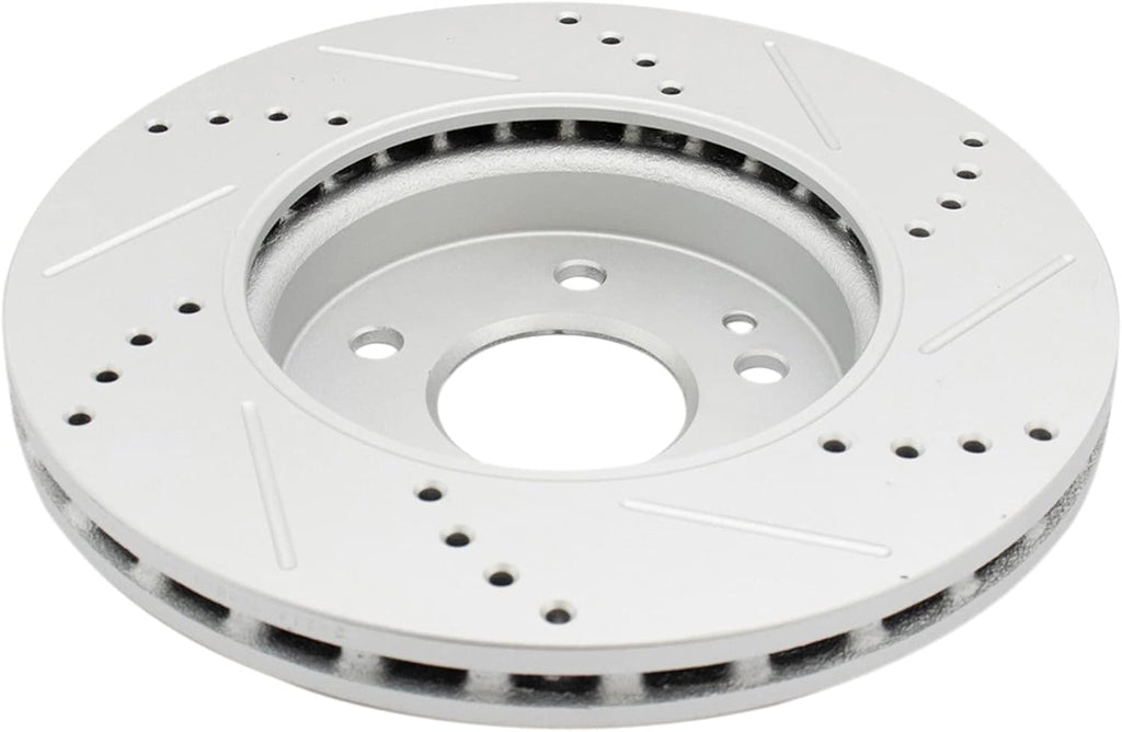 TRQ Performance Front and Rear Brake Rotor Set G Coated Drilled Slotted Compatible with 1996-2000 Mercedes-Benz C280 1996-1997 E300 1998-2004 SLK230 1999-2007 C230 2001-2005 C240
